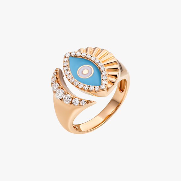 Diamond Evil Eye Pinky Ring