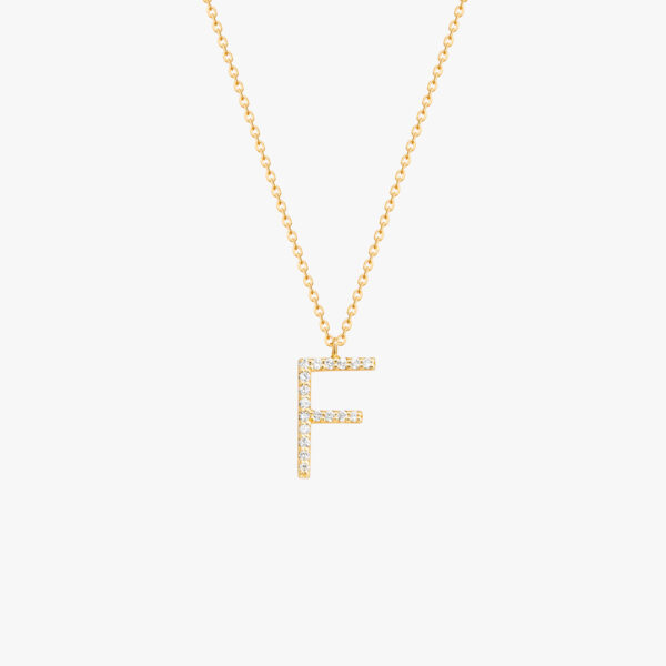 Initial Necklace Letter F