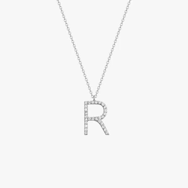 Initial Necklace Letter R