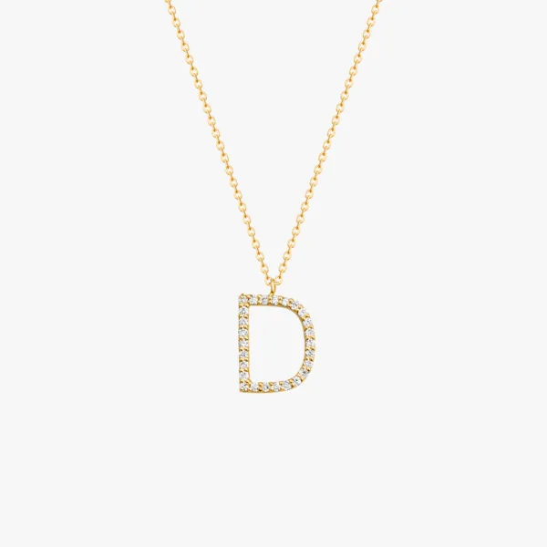 Initial Necklace Letter D