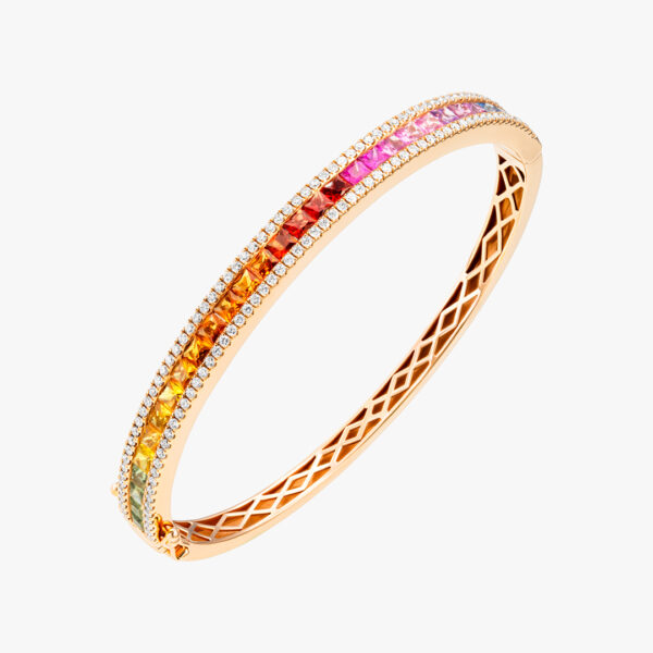 "Her Soul Is Royal" Rainbow Bangle in Rose Gold